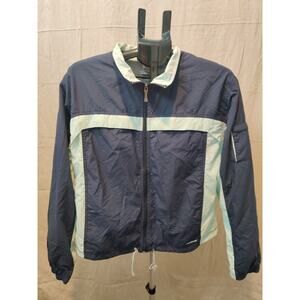 Vintage Reebok Jacket Women's Size XL Zip Up Windbreaker Drawstring Blue